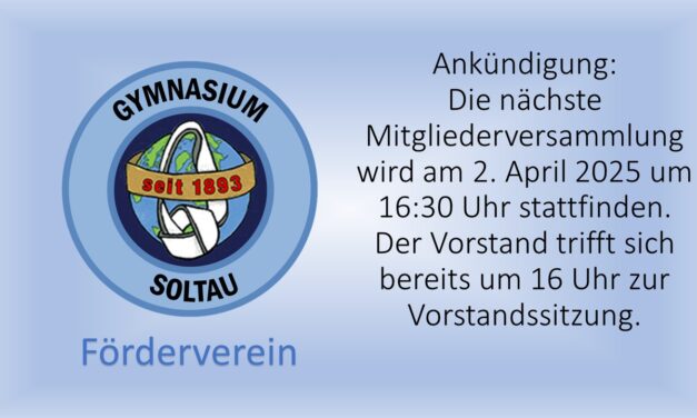 Mitgliederversammlung des Fördervereins