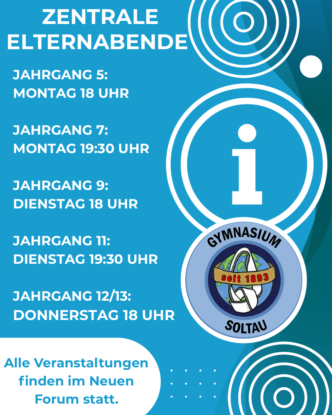 Elternabende in der nächsten Woche!